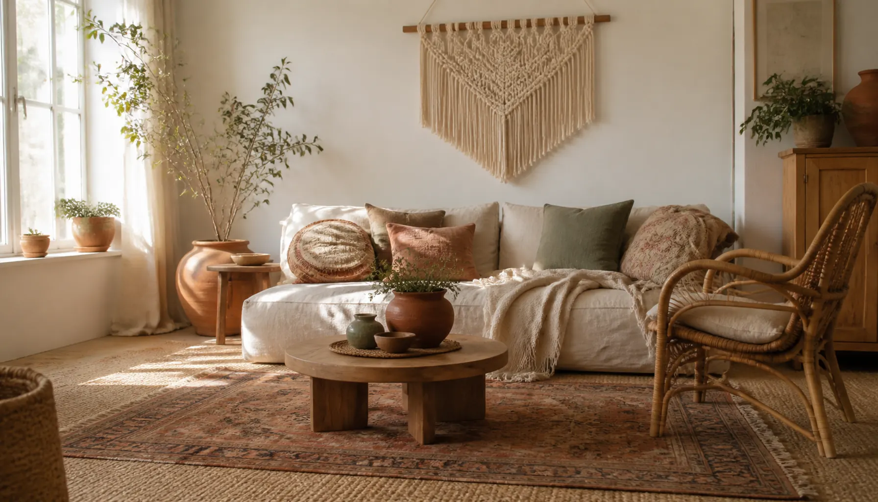 14 Boho Living Room Ideas With Layered Natural Texture